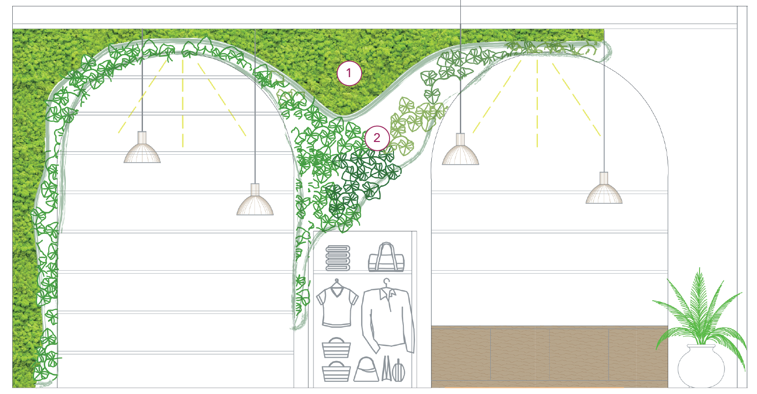 Progetto grafico Verde Passione per spazi verdi indoor Estratto proposta grafica cliente Retail Horeca, Milano by Verde Passione
