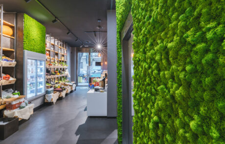 Retail – Vuoi Quei Kiwi Milano – Parete in Moss Modello Nordica – by Verde Passione