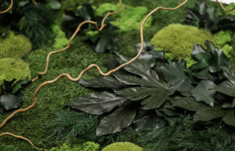 Quadro in Moss stabilizzato modello Giungla Frame, con fronde e rami