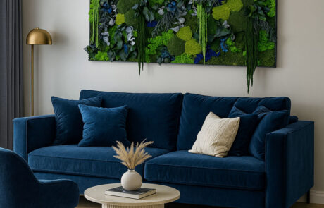 Quadro giungla rettangolare con fronde e licheni stabilizzati